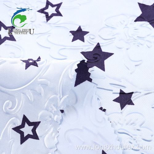 Emboss Rotary Print Polyester Satin Fabric